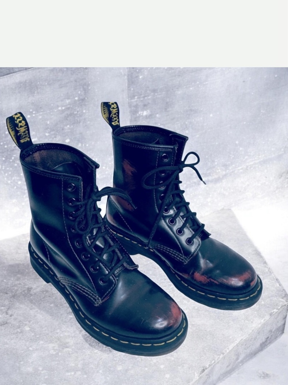 DR Martens Cherry Lace Red Docs 1460 Boots  Size 38